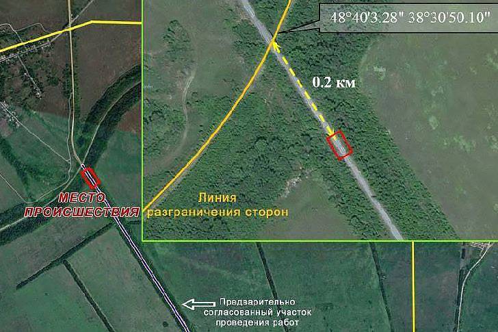 Карта места где был похищен офицер СЦКК
