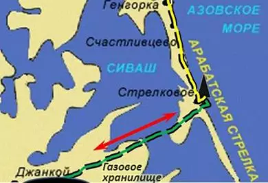 Схема газопровода из Крыма на территорию Украины