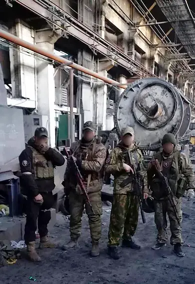 Бойцы ЧВК «Вагнер» в Бахмуте