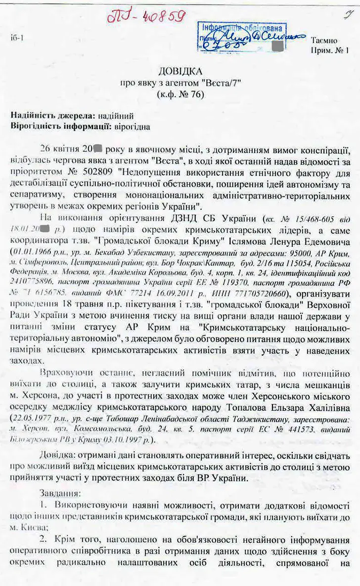 переписка СБУ