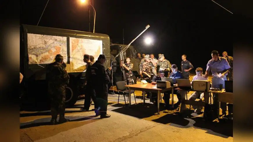 Штаб ликвидации  лесного пожара на Херсонщине