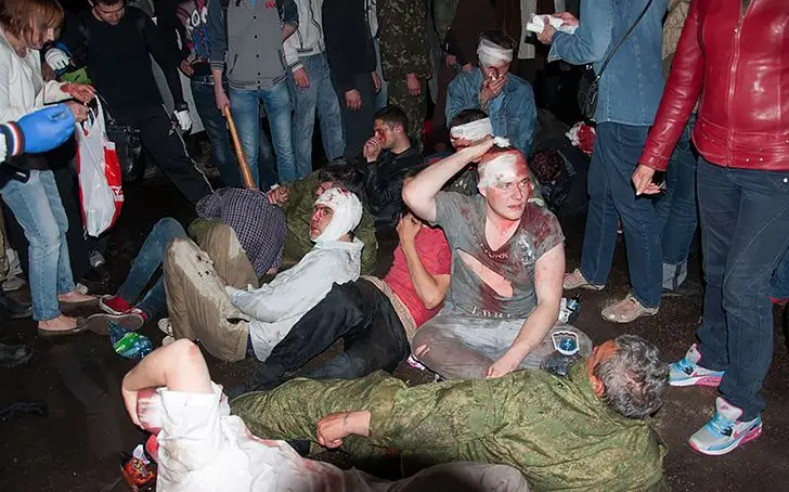 Раненые антимайдановцы в Одессе