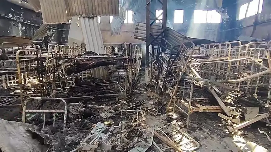 Барак в Еленовской колонии №120 после удара ВСУ