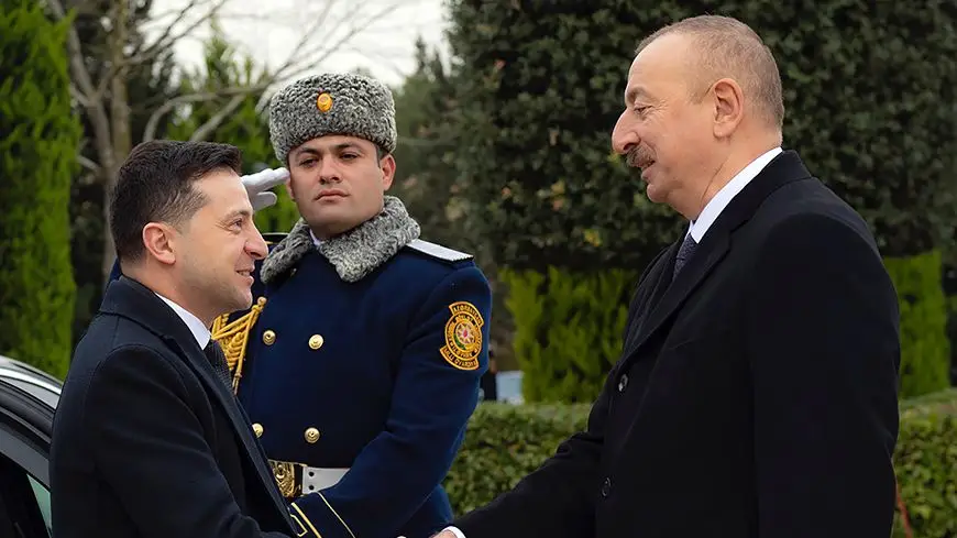 Владимир Зеленский и Ильхам Алиев на встрече в Баку в декабре 2019 года