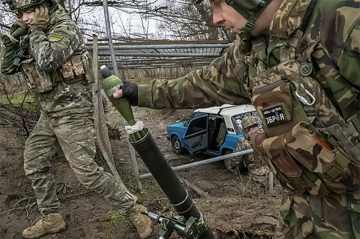 80-миллиметровые минометы ву Крынках