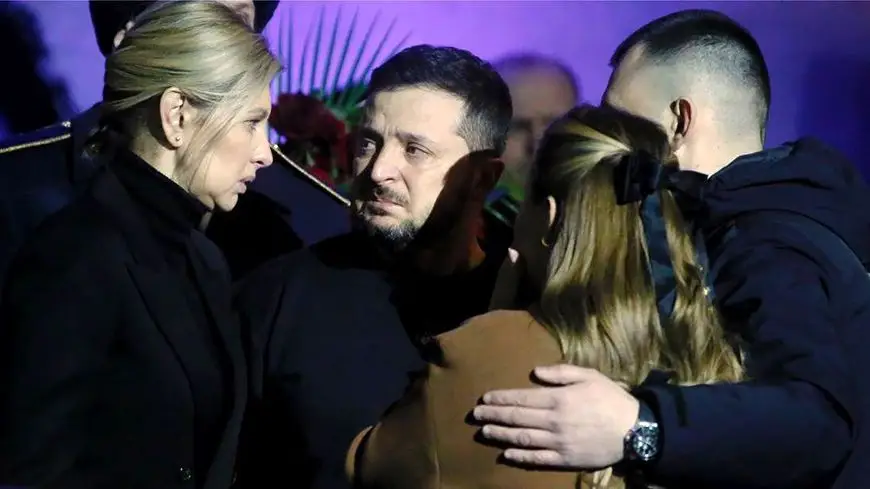 Зеленский на похоронах Монастырского