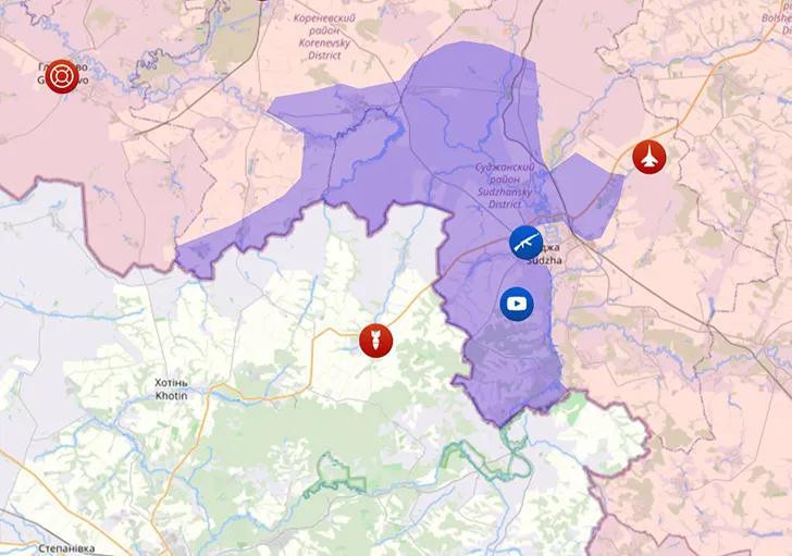 Территория боевых действий в Курской области