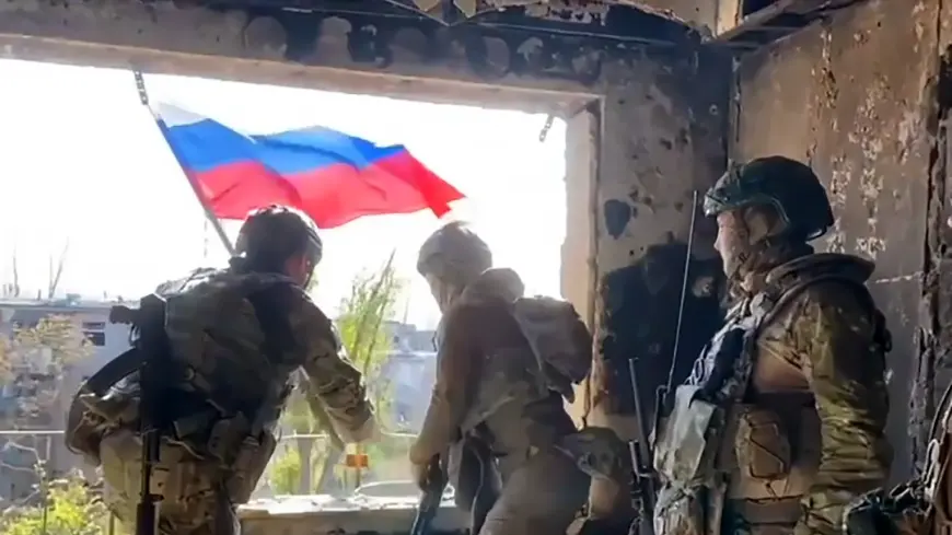 российский флаг в Угледаре