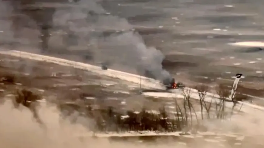 горящая бронемашина ВСУ