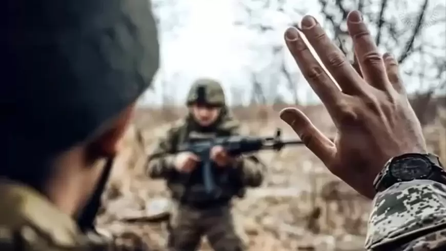 украинец сдается в плен